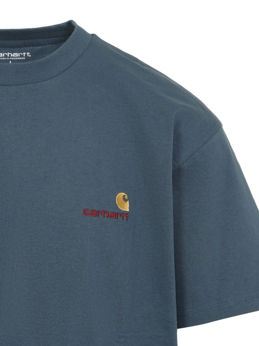 Carhartt WIP S S American Script T-shirt met borduurwerk Blauw