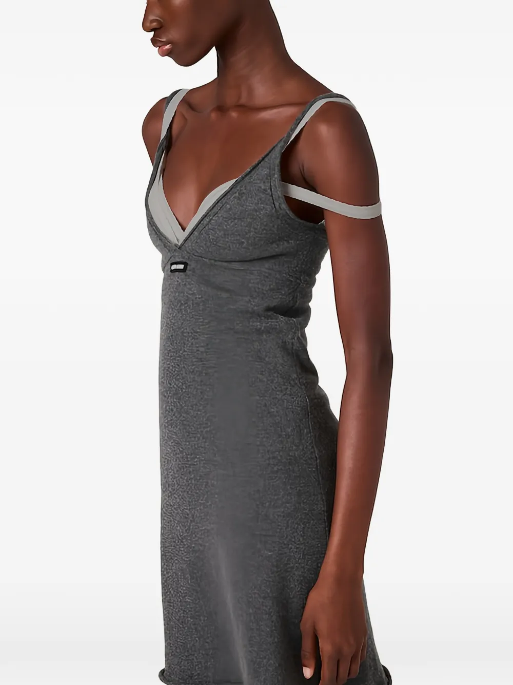 Miu Mini-jurk met V-hals Grijs