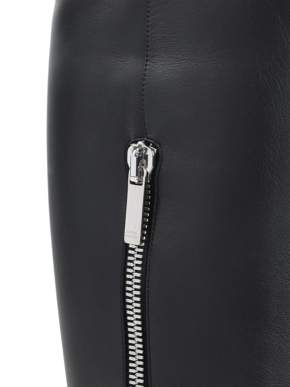 Amina Muaddi Black Mona 80 Leather Boots In Multi