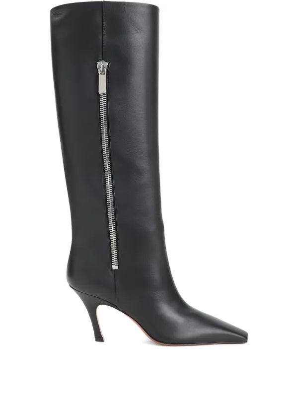 Amina Muaddi 80mm Mona Boots in Black