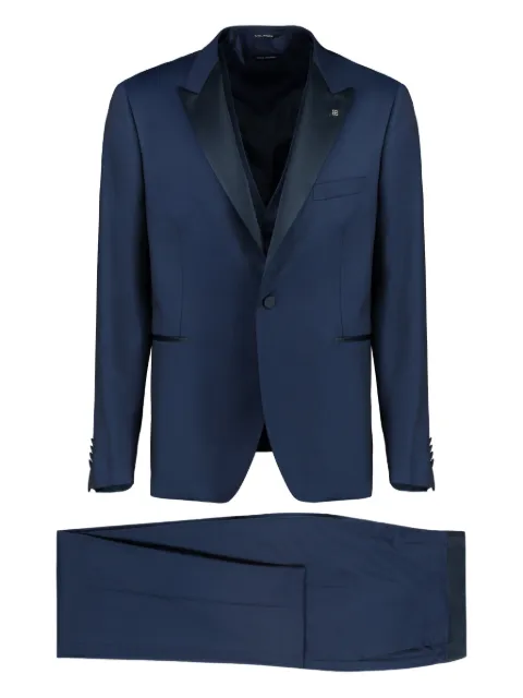 Tagliatore satin lapel button-fastening suit