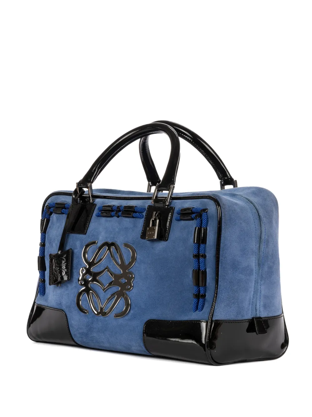 Loewe Pre-Owned Borsa tote Amazona Boston 36 con applicazione - Blu
