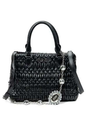 Miu Miu Pre-Owned 2000-2010s croc-effect Chain Tote Bag | Black