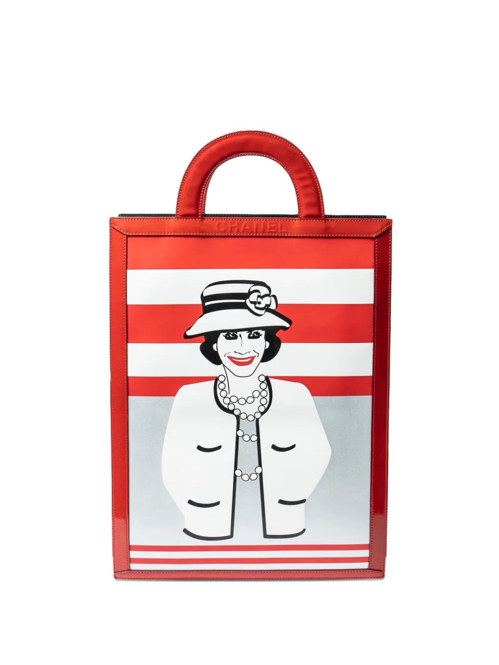 CHANEL Pre-Owned Borsa tote con stampa 2000-2002 - Rosso