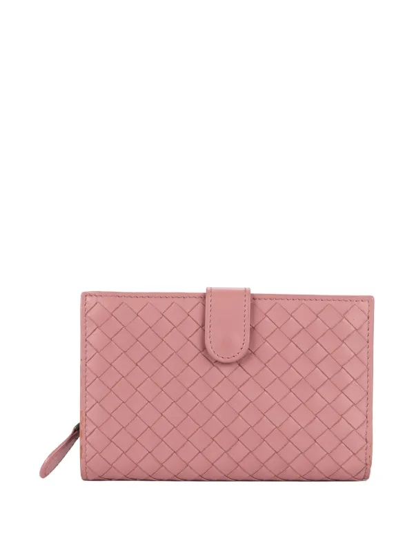 Bottega Veneta Pre-owned Woven Wallet in Pink