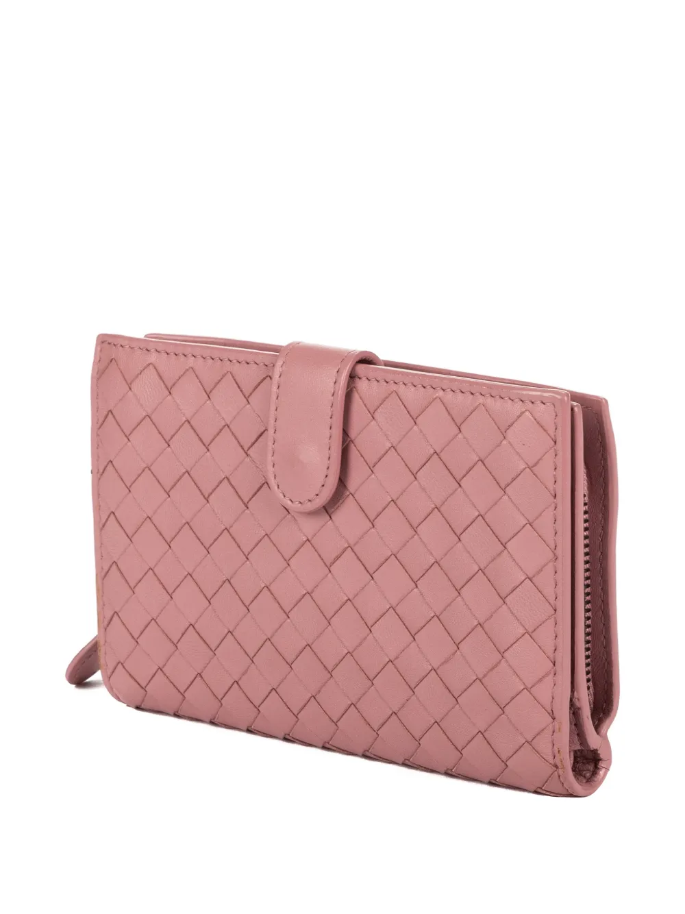 Bottega Veneta Pre-owned Woven Wallet in Pink, view 3