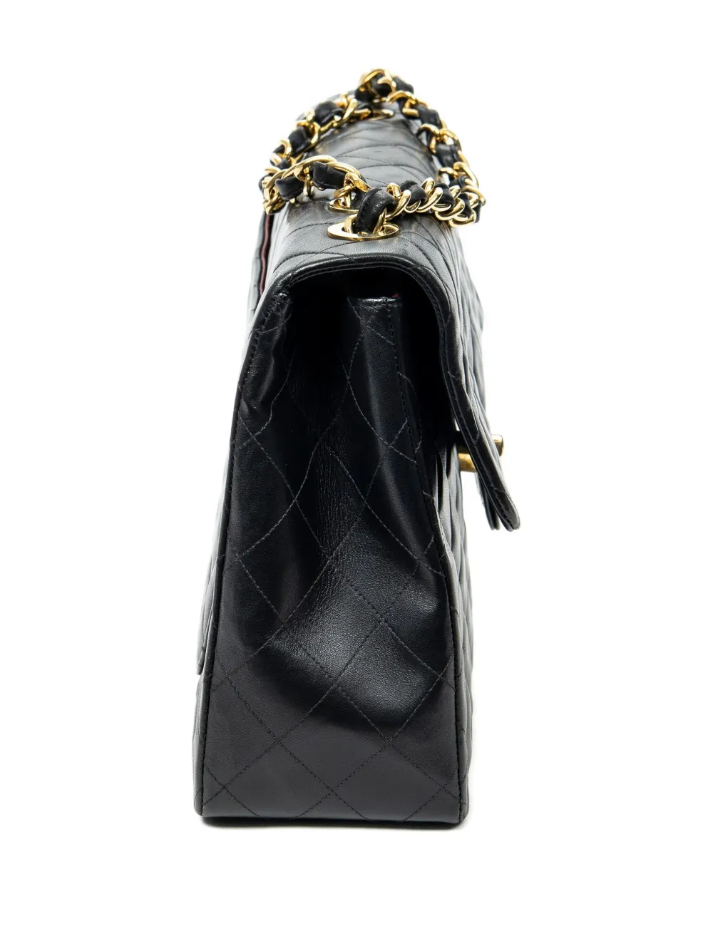 CHANEL Pre-owned Maxi Jumbo Xl Flap Quilted-chain Shoulder Bag In Black