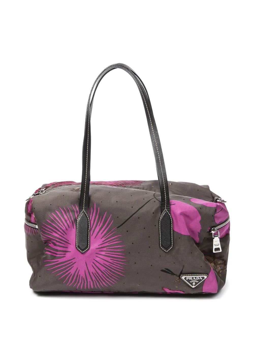 Prada Pre-Owned Borsa Zip Boston - Grigio