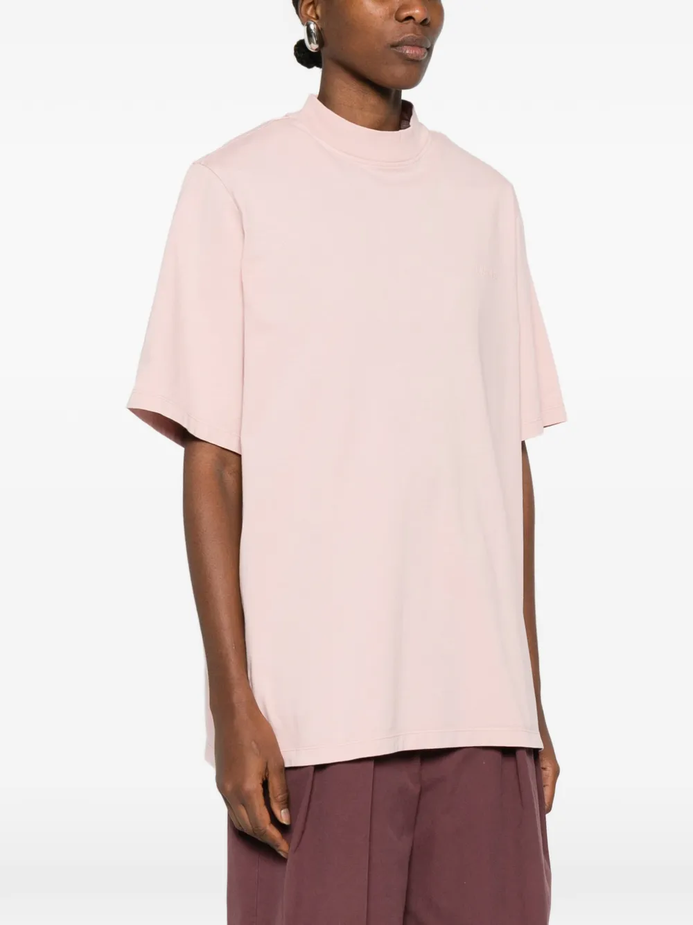 The Attico T-shirt met ronde hals Roze