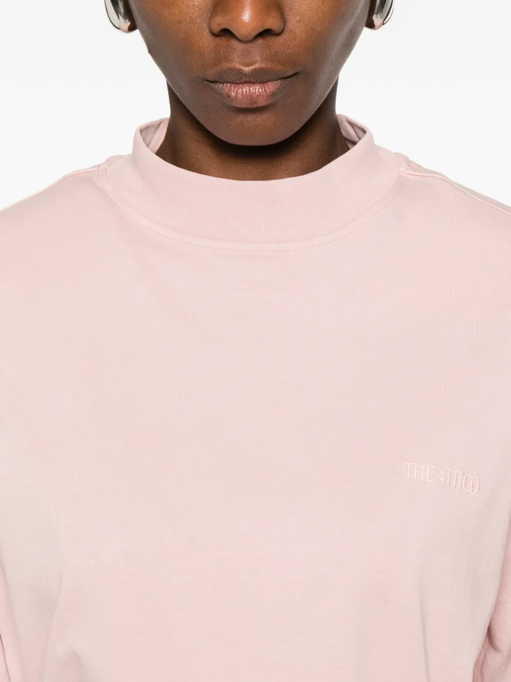 The Attico T-shirt met ronde hals Roze