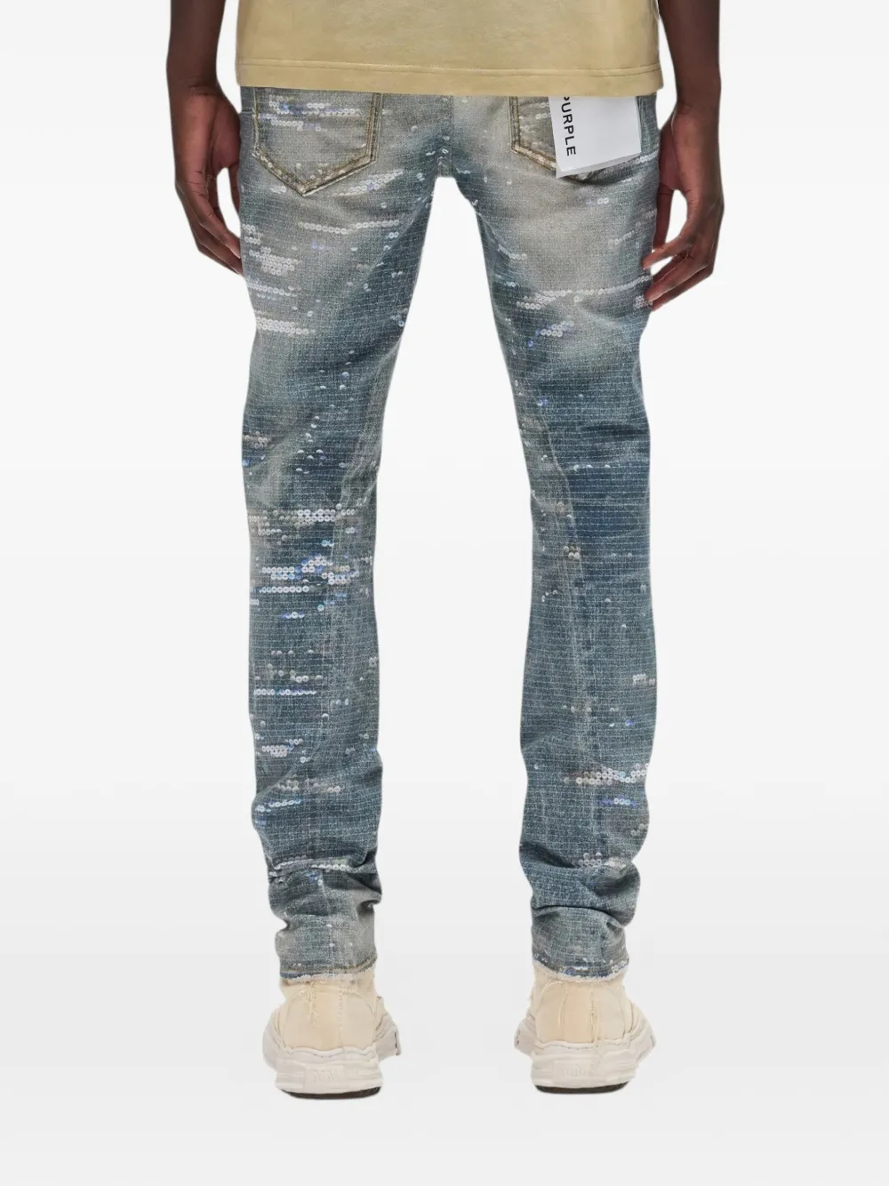 Purple Brand Jeans met pailletten Blauw