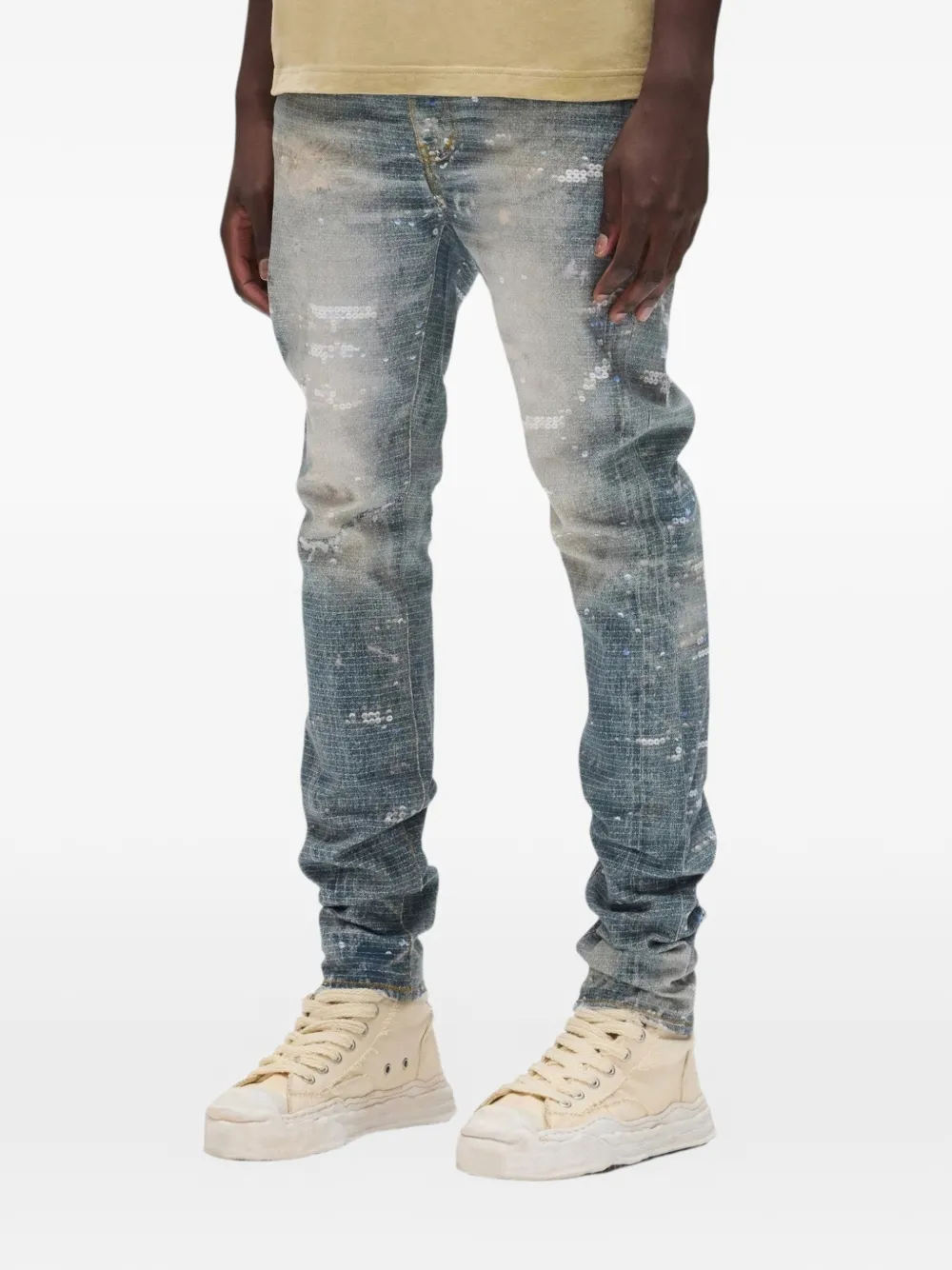Purple Brand Jeans met pailletten Blauw