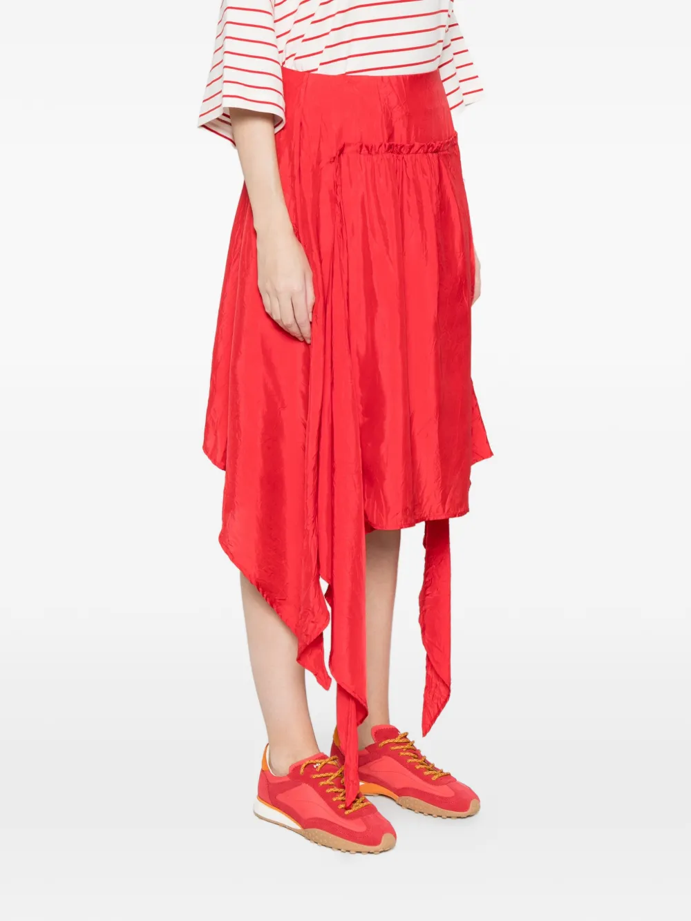  Plan C Tie Detail Skirt - Red 