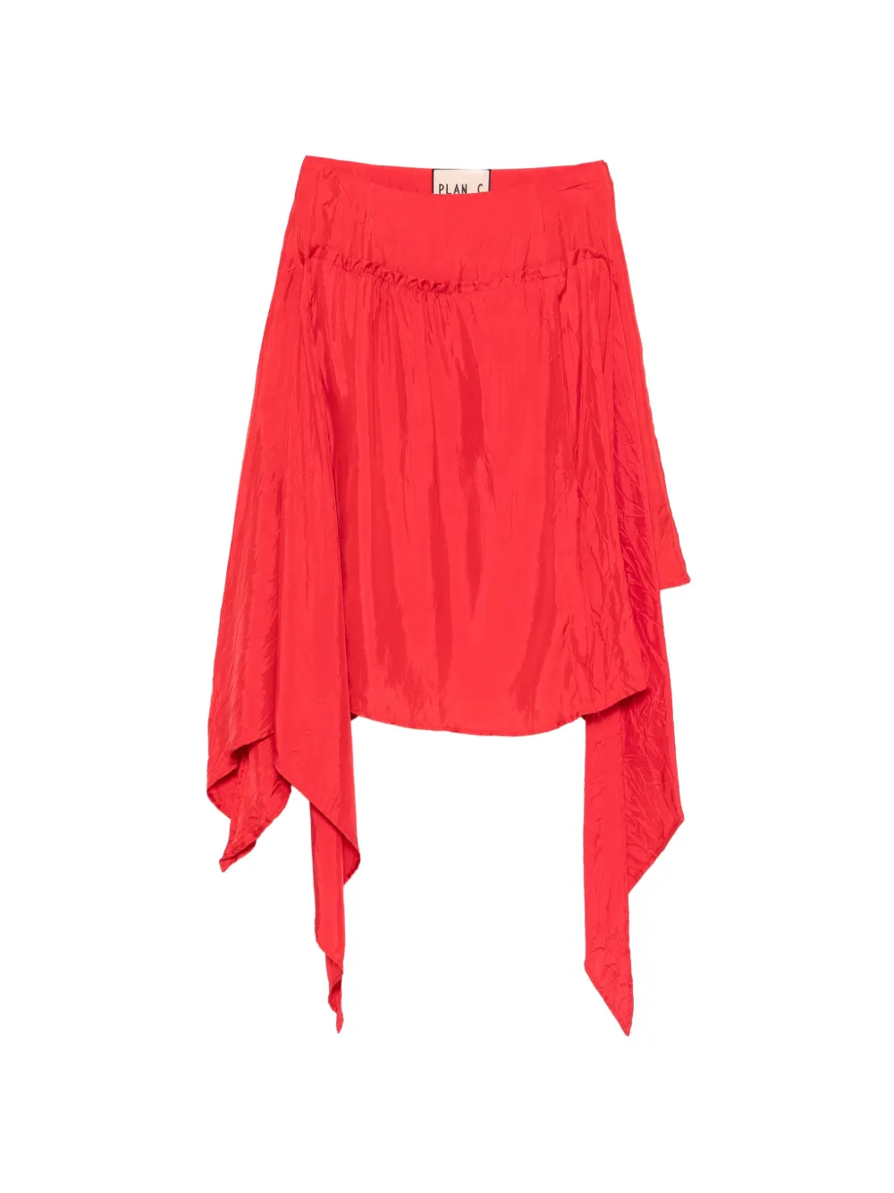 Plan C tie detail skirt - Rosso