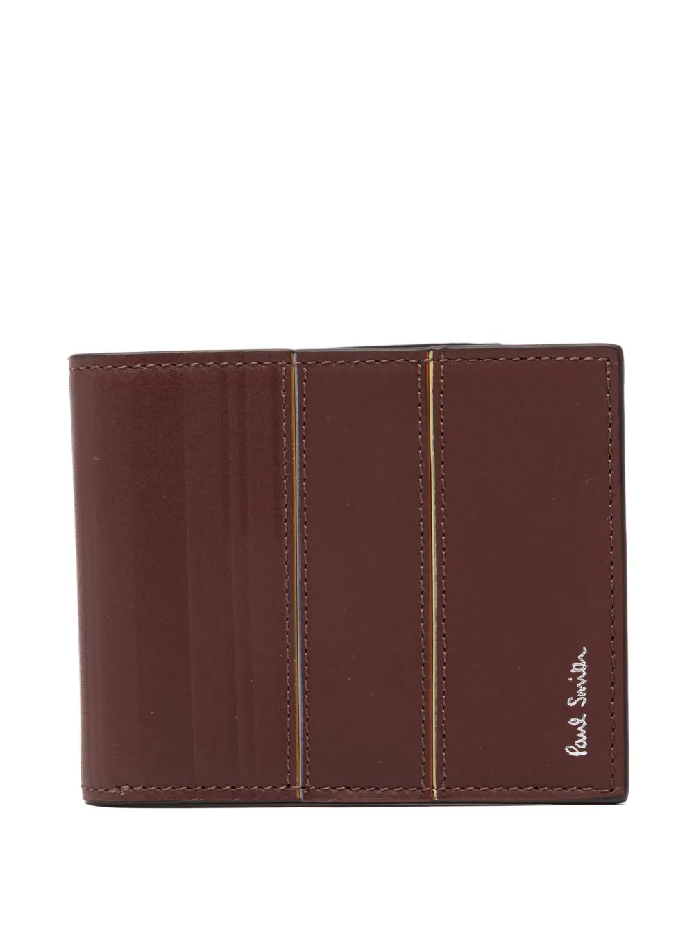 Paul Smith striped leather wallet - Marrone
