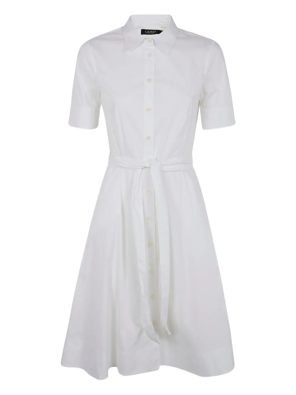 Lauren Ralph Lauren collared belted midi dress - Bianco