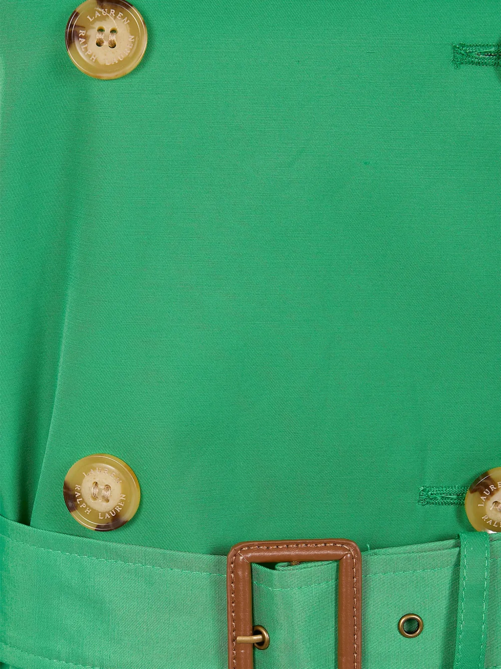 Lauren Ralph Lauren Jas met ceintuur en knopen Groen