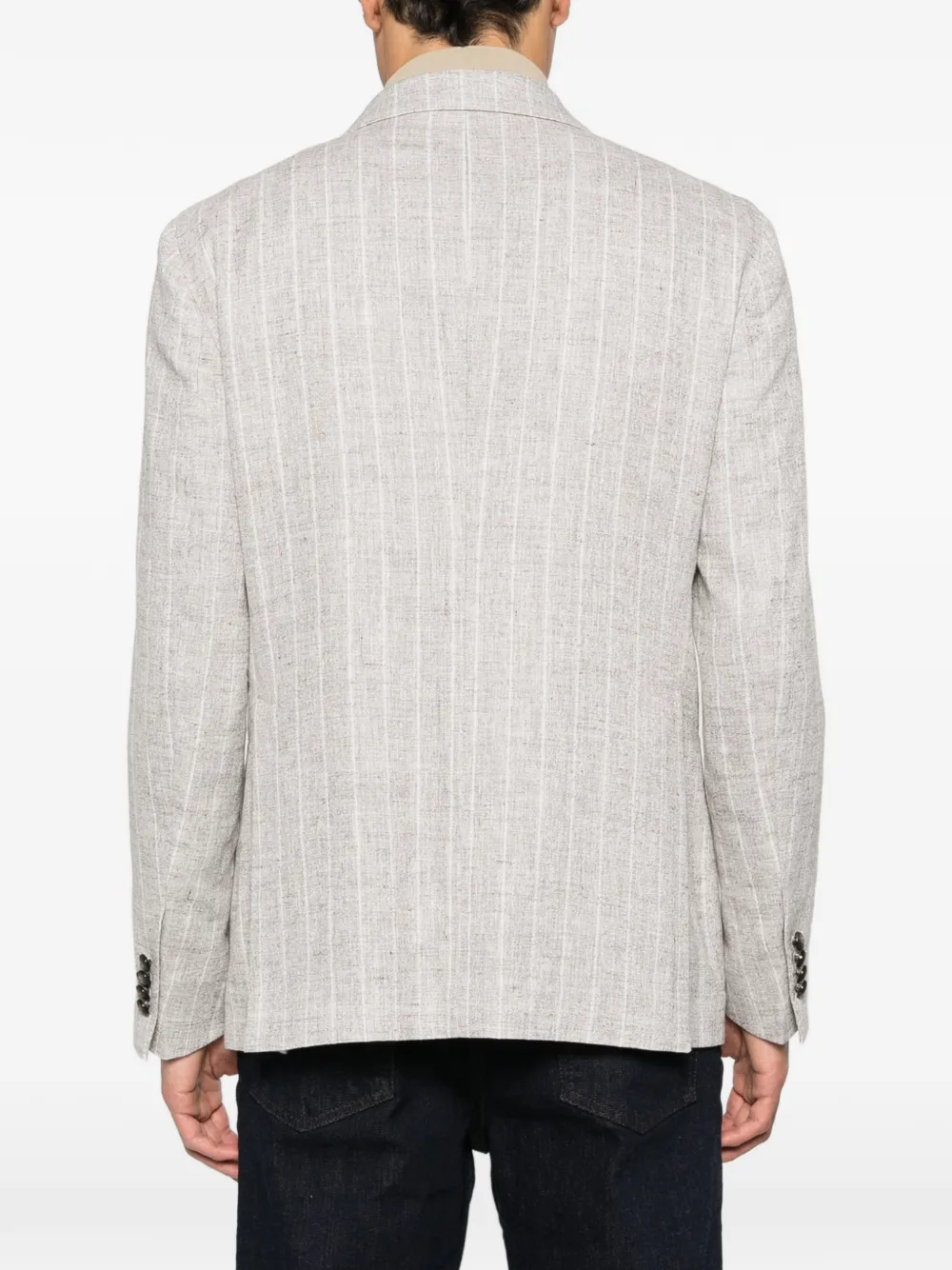 double-breasted striped blazer