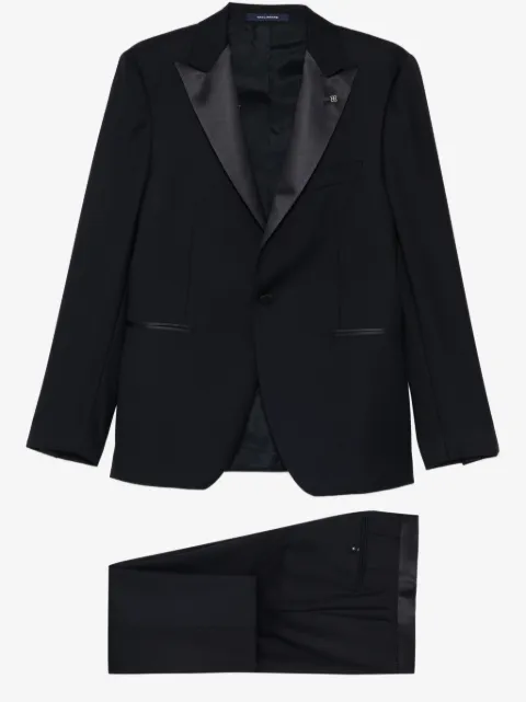 Tagliatore satin-trim suit
