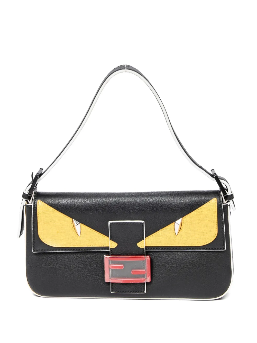 Fendi Pre-Owned Borsa a spalla Monster Mania con applicazione - Nero