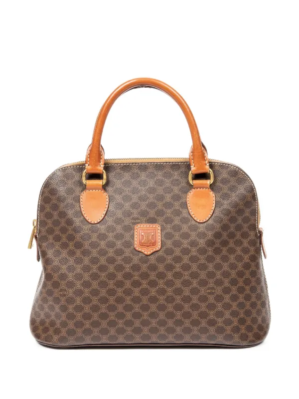 Celine Pre-owned Macadam Top-handle Tote Bag in Brown