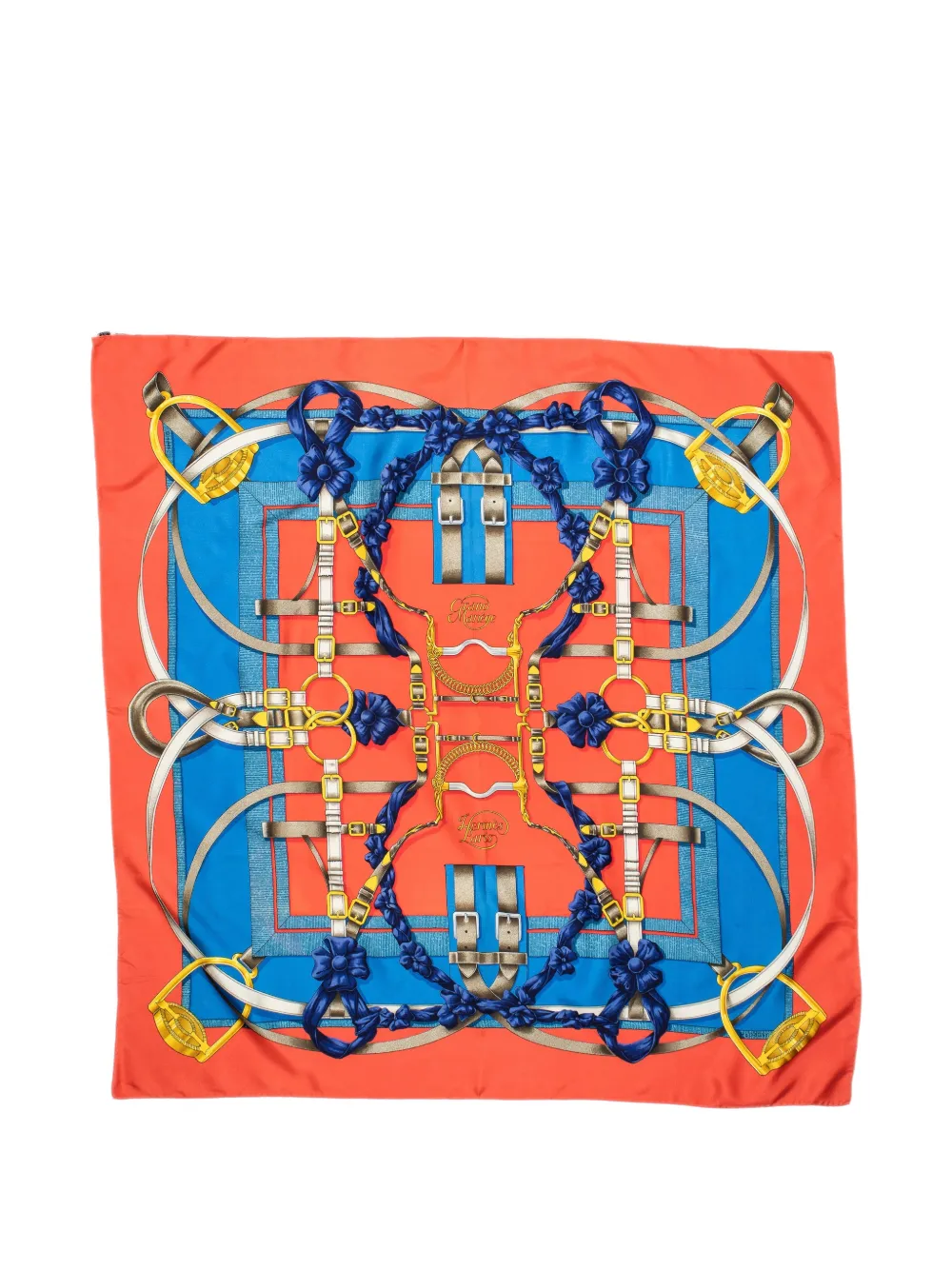 Hermès Pre-Owned graphic-pattern scarf | Orange | Image 1