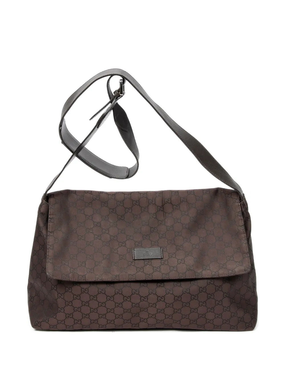 Gucci Pre-Owned Große Flap Schultertasche - Braun