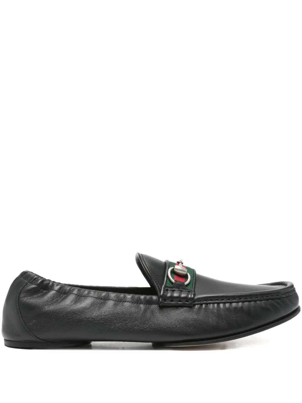 Gucci 1953 Horsebit Leather Loafers Rubber Sole In Black