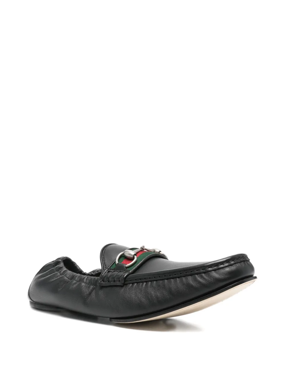 Gucci 1953 Horsebit Leather Loafers Rubber Sole In Black