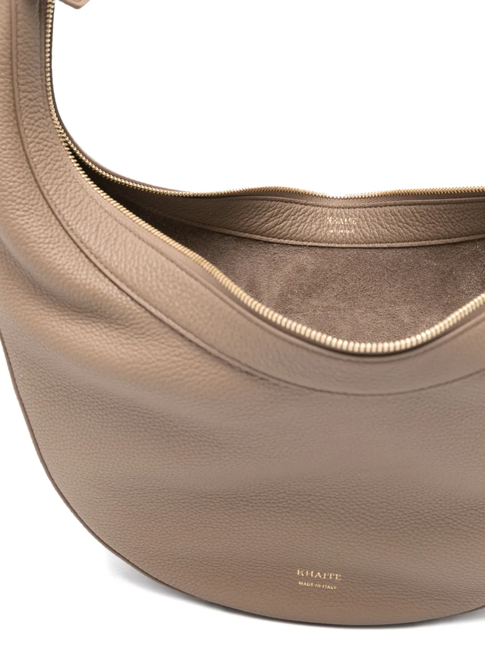 Khaite Augustina Small Leather Crossbody Bag In Gray