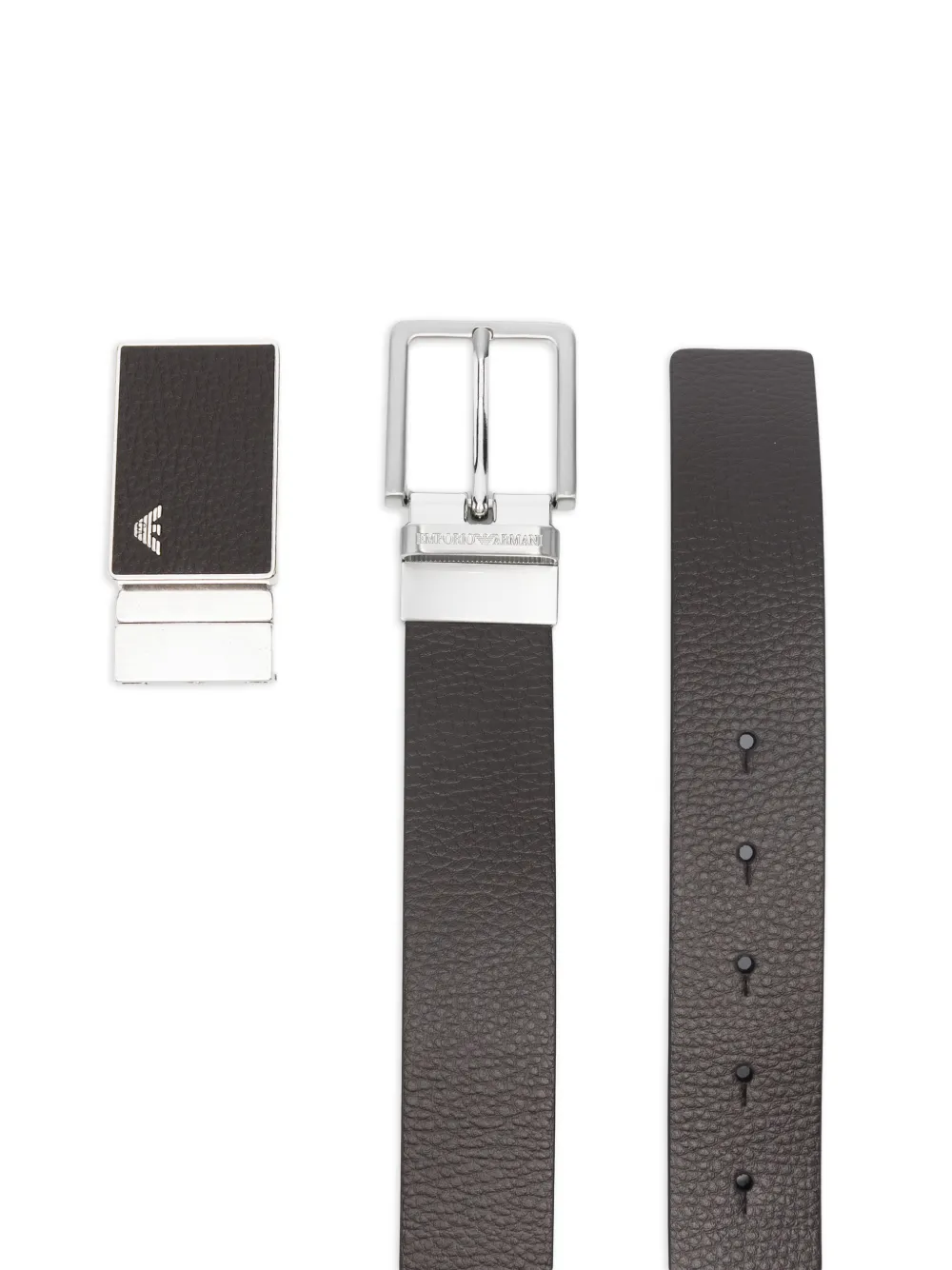 Emporio Armani buckle-detail belt - Bruin