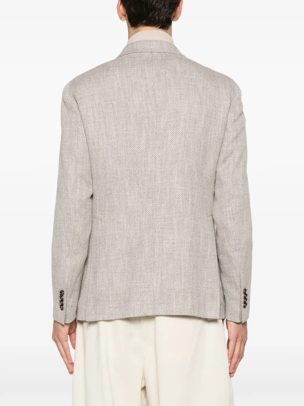 Tagliatore Blazer met visgraat patroon Beige