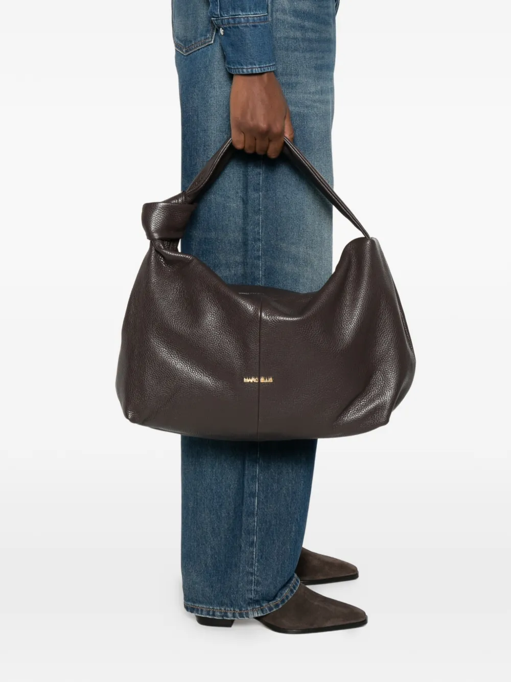 Marc Ellis Angie knot leather tote bag - Bruin