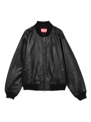 Diesel L-Ilyan Leather Jacket | Black | FARFETCH IN
