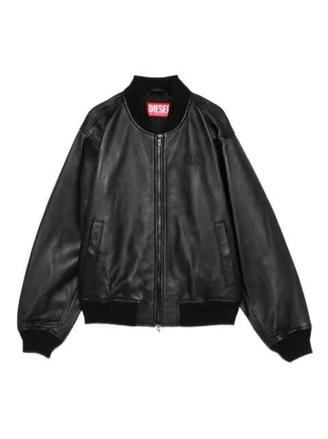Diesel L-Ilyan-RB ribbed leather jacket