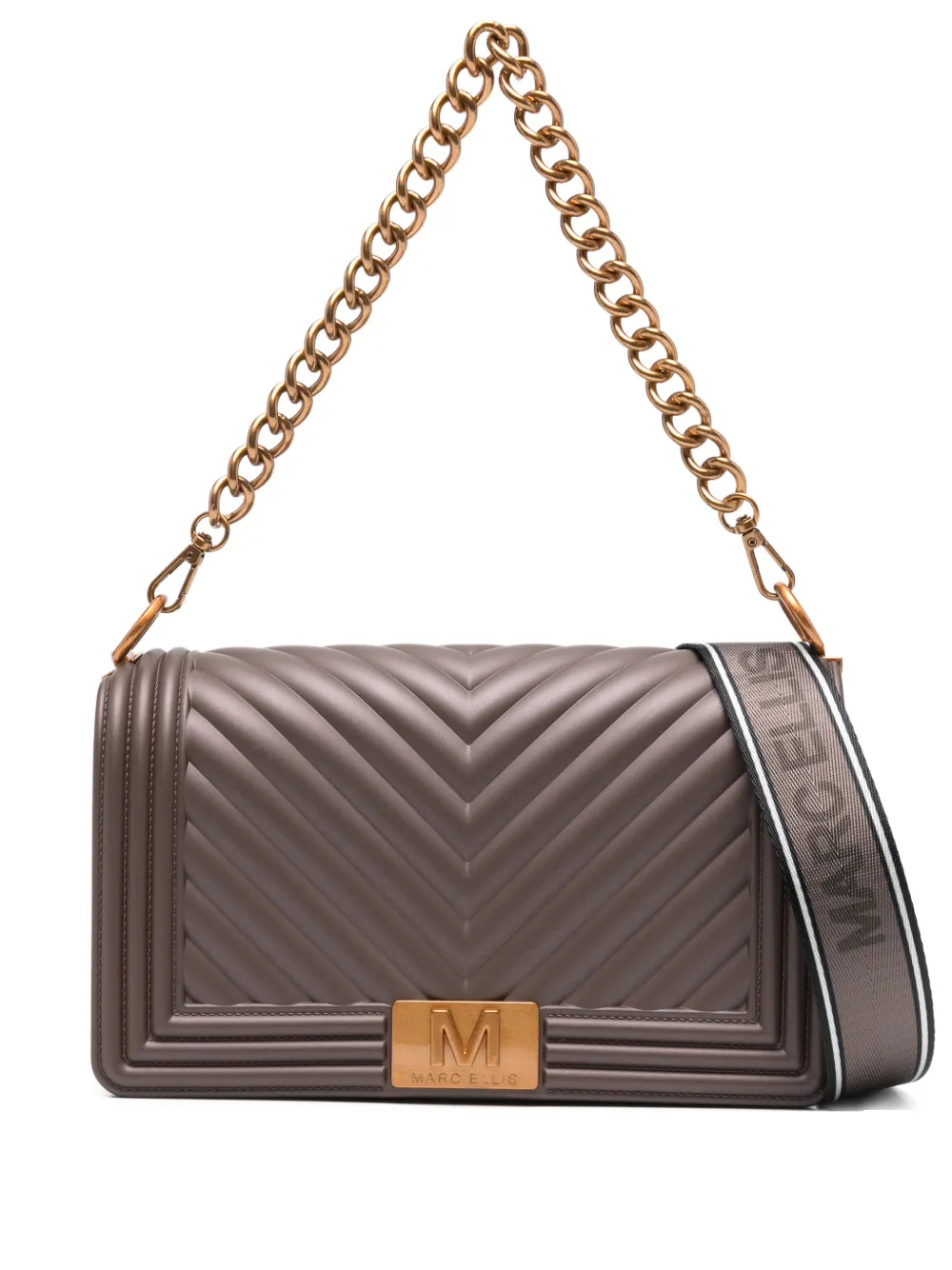 Marc Ellis chevron-pattern crossbody bag | Brown | Image 1