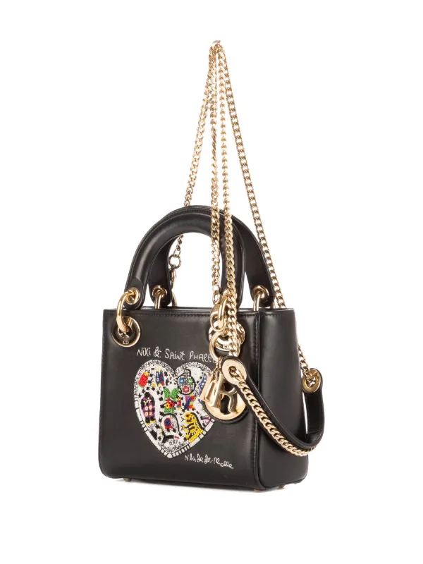 中古品美品希少正規品 クリスチャンディオール 24-24.5 DIOR Christian Dior Pre-Owned x Niki De Saint Phalle Mini Lady Dior