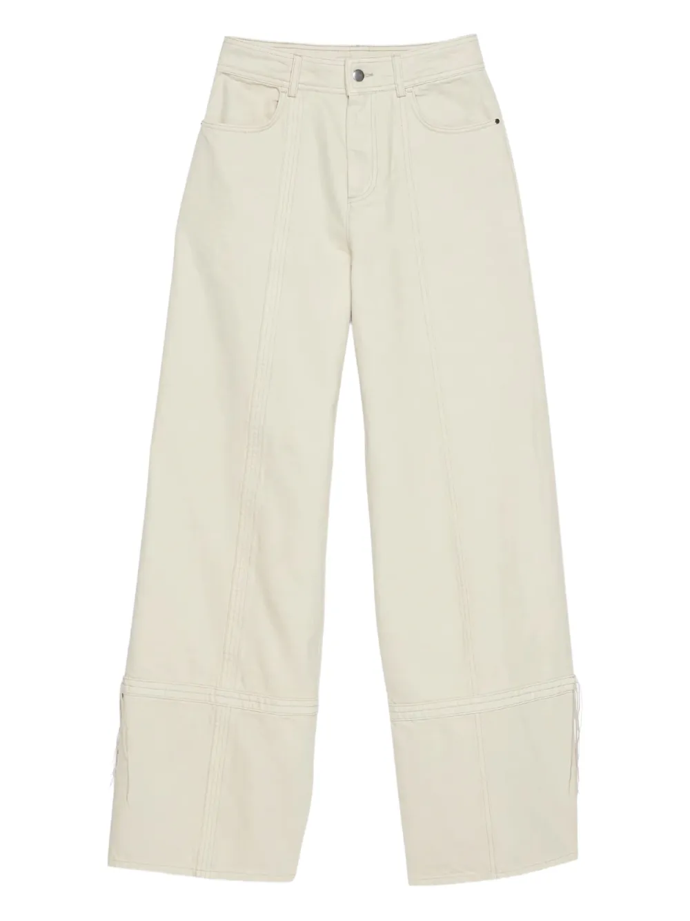 Aeron Unfinished Trim Wide Trousers In Neutral