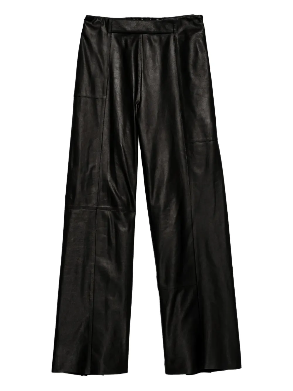 Aeron Ring Detail Leather Trousers In Black