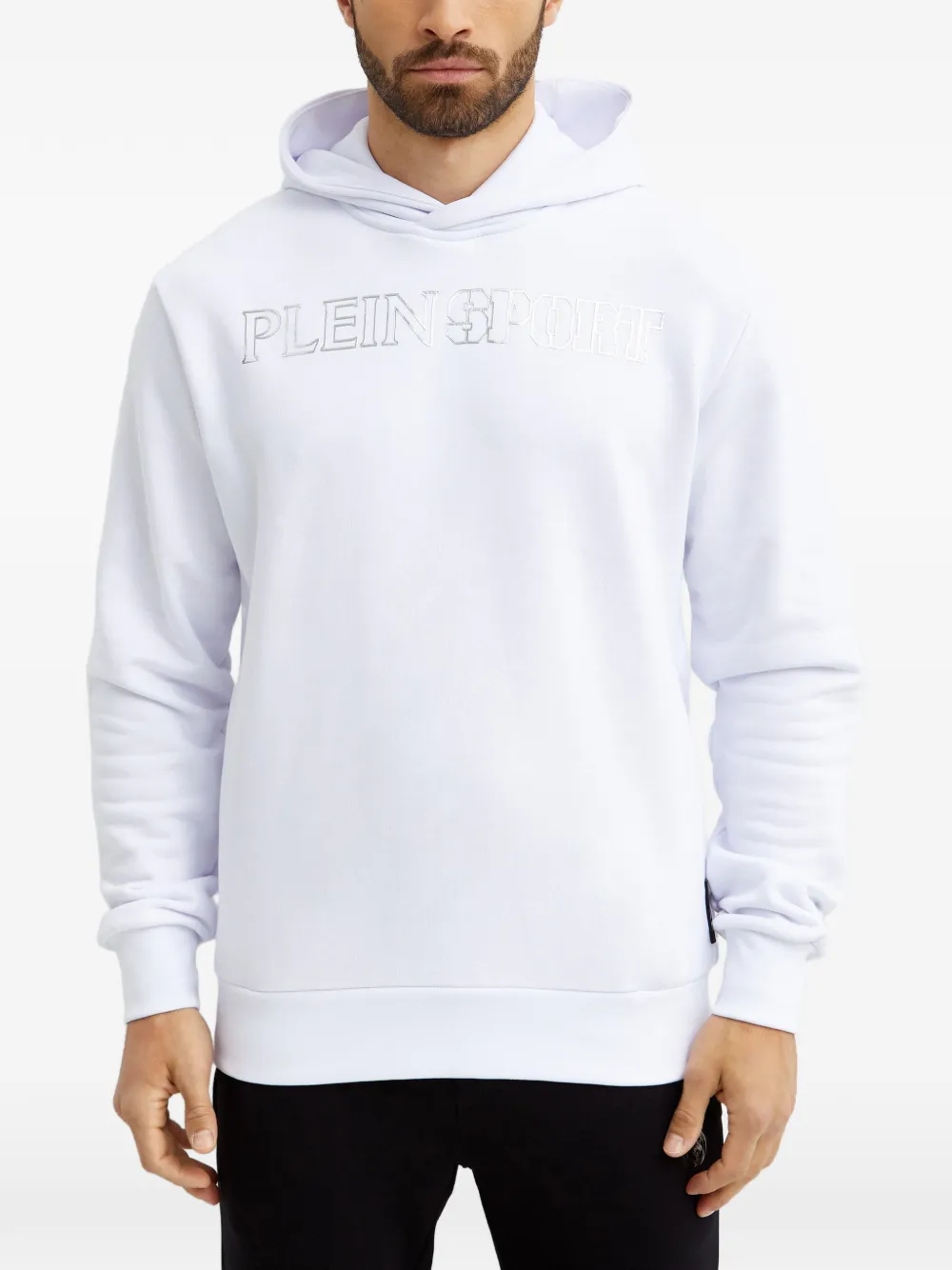 Plein Sport logo-print hoodie - White