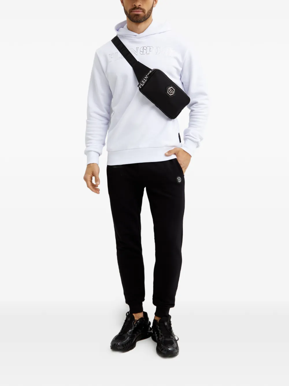 Plein Sport Hoodie met logoprint Wit
