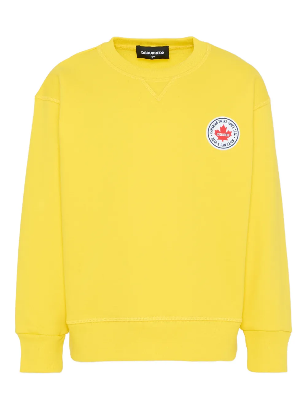 DSQUARED2 KIDS crew-neck logo-patch sweatshirt - Giallo