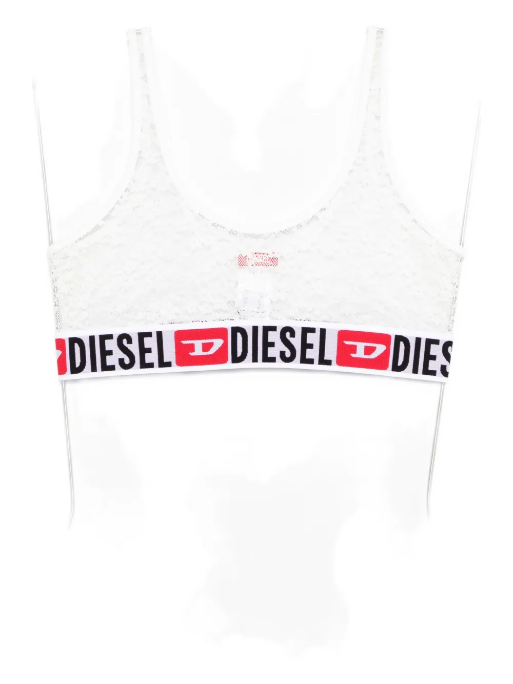 Diesel Ufsb-Oriba lace logo band bra - Bianco