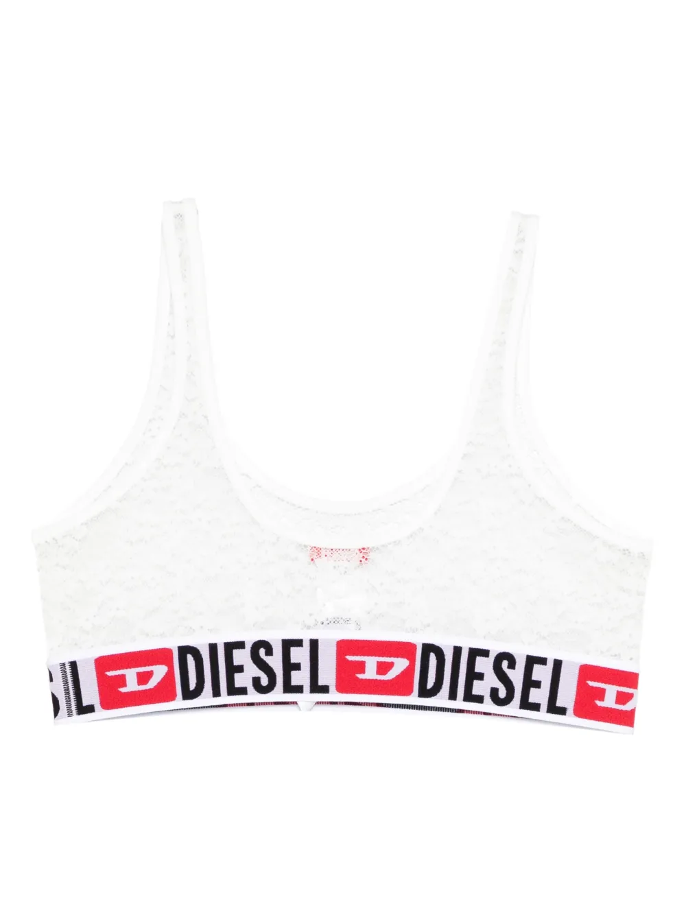  Diesel Ufsb-oriba Lace Logo Band Bra - White 