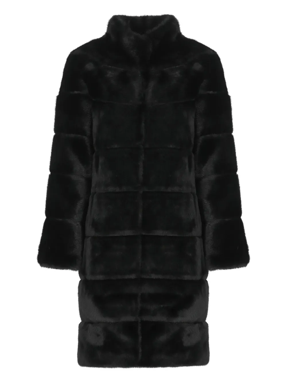 Betta Corradi High-neck Faux-fur Coat In Black