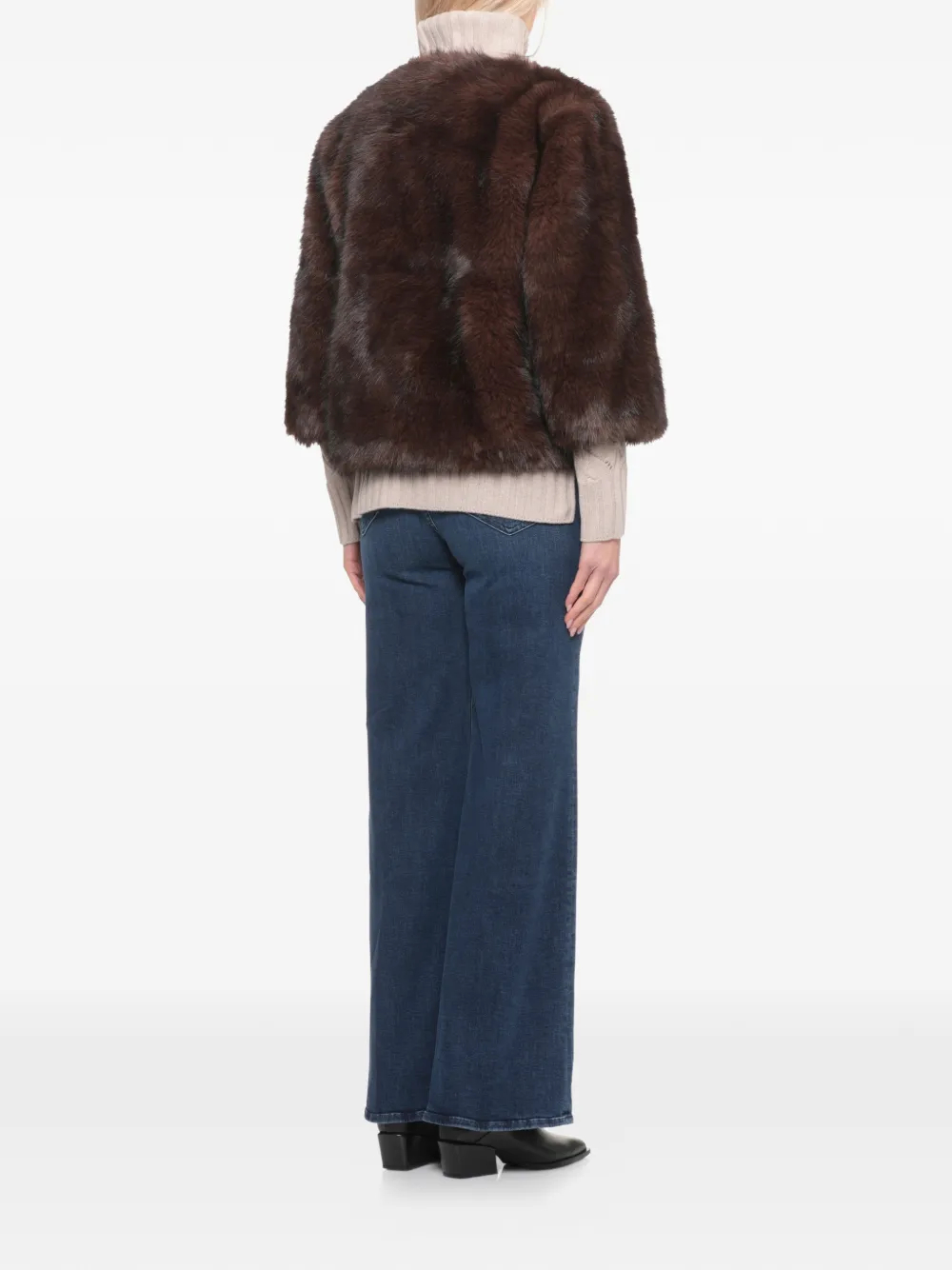 Betta Corradi Faux-fur Jacket In Brown