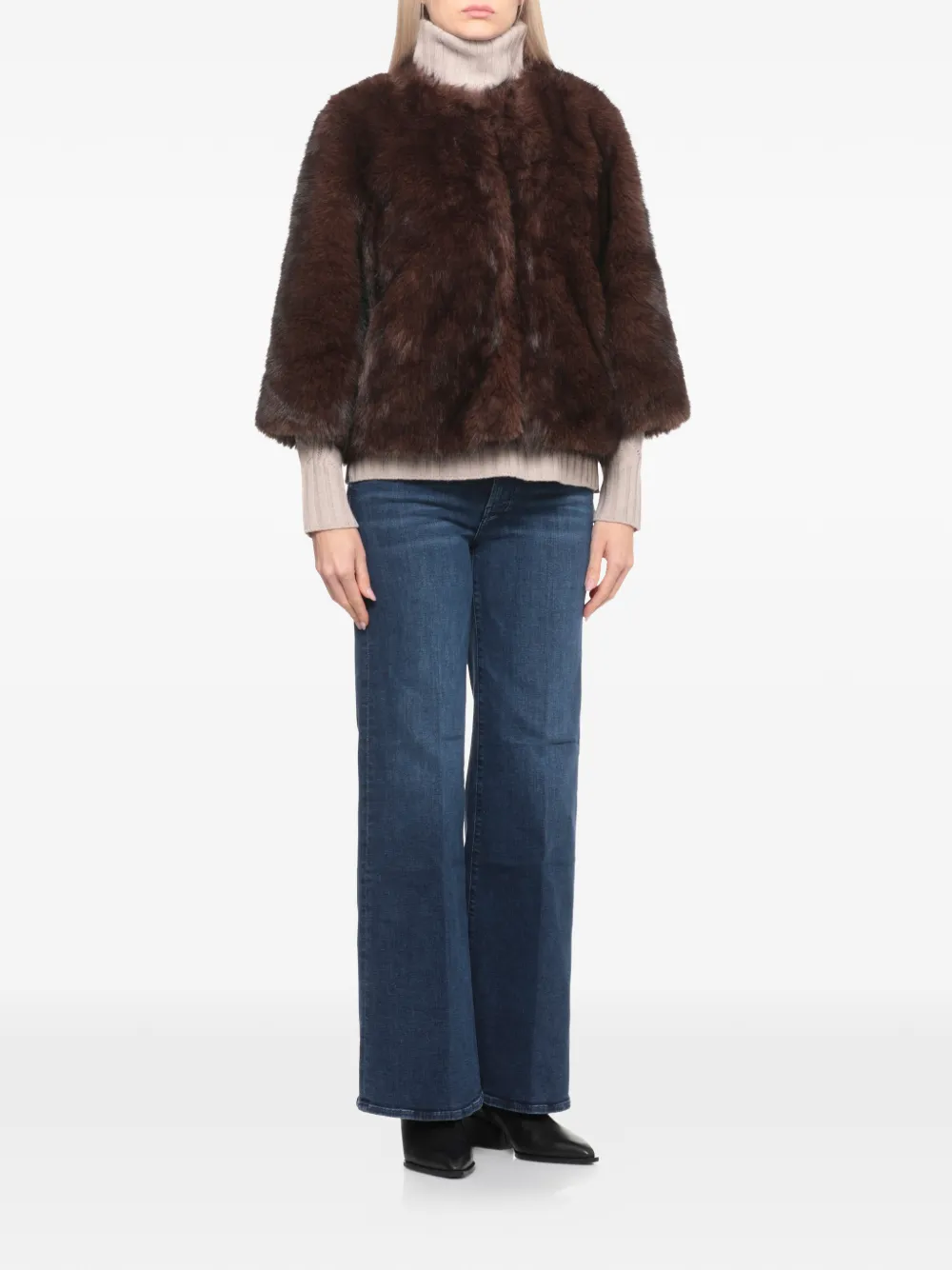 Betta Corradi Faux-fur Jacket In Brown