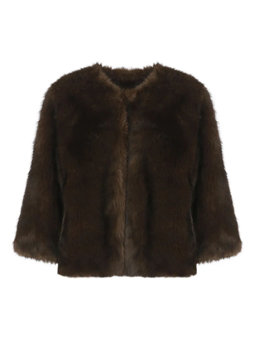 Betta Corradi Faux-fur Jacket In Brown
