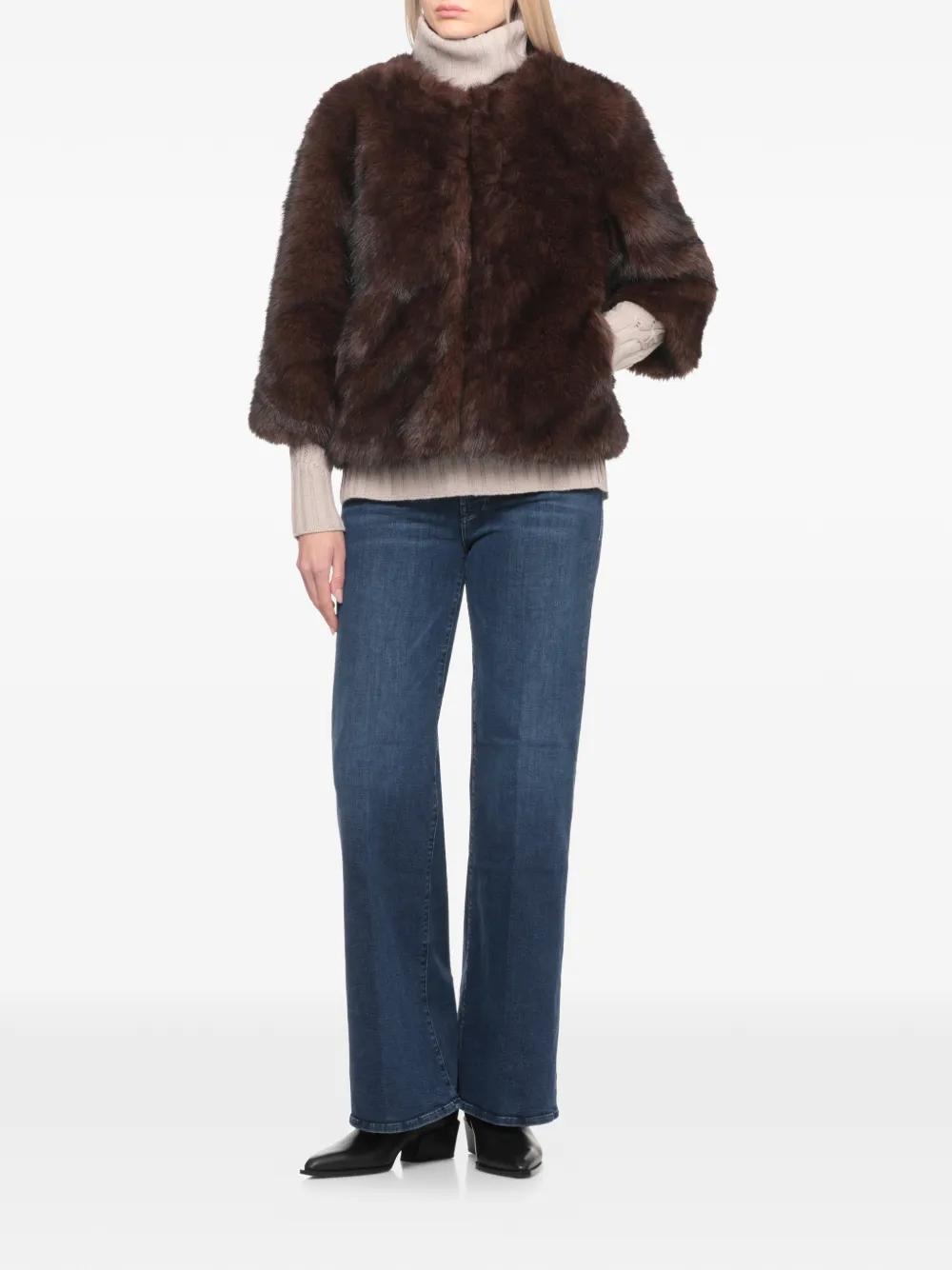 Betta Corradi Faux-fur Jacket In Brown