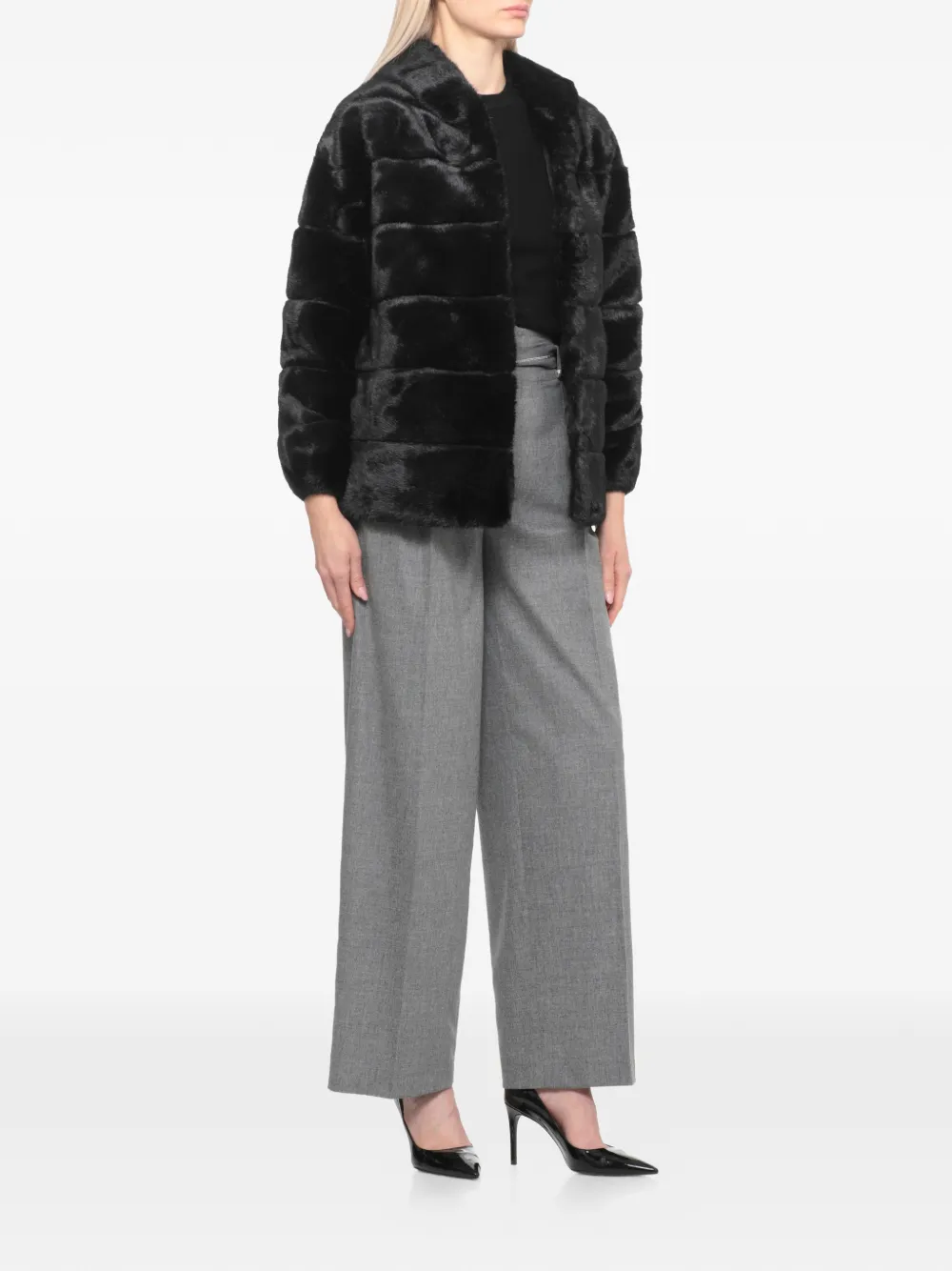 Betta Corradi Faux-fur Jacket In Black